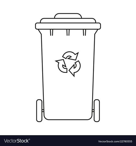 Garbage Can Drawing, Trash Bin Drawing, Dustbin Drawing, Trash Can Drawing, Garbage Dumpster, Earth Day Drawing, Line Art Black And White, Alphabet Letter Templates, Outline Pictures