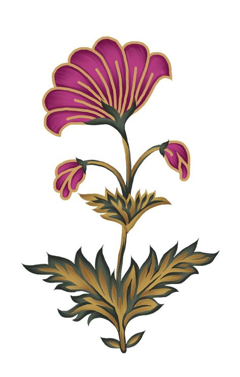 Chintz Flower, Mughal Motifs, Rose Flower Png, Textile Motifs, Flowers Bunch, Ancient Drawings, Mughal Art Paintings, Flower Mix, Botanical Flower Art