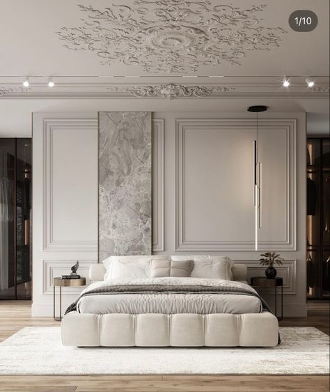 Neo Classical Bedroom, Classical Bedroom, Neoclassic Interior, Neoclassical Interior Design, Neoclassical Interior, Luxurious Bedroom, 아파트 인테리어, Classic Bedroom, Estilo Chic