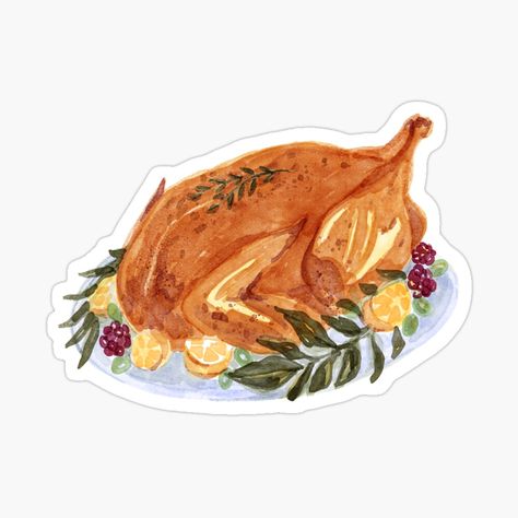 Get my art printed on awesome products. Support me at Redbubble #RBandME: https://www.redbubble.com/i/sticker/Thanksgiving-Turkey-by-StickyFun/59900292.EJUG5?asc=u Thanksgiving Stickers Aesthetic, Turkey Watercolor, Turkey Stickers, Watercolor Thanksgiving, Thanksgiving Stickers, Pretty Watercolor, Turkey Dinner, Thanksgiving Turkey, Awesome Products