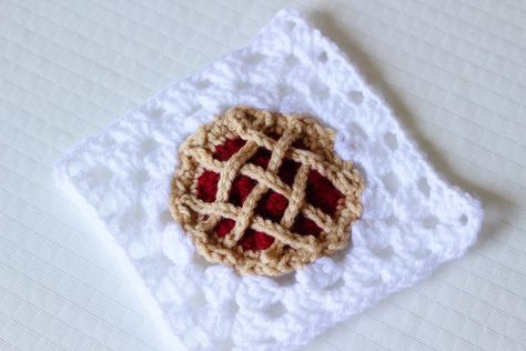 Crochet Pie, Shop Blanket, Crochet Cherry, Crochet Granny Square Blanket, All Free Crochet, Crochet Blocks, Perfect Squares, Crochet Food, Crochet Square Patterns