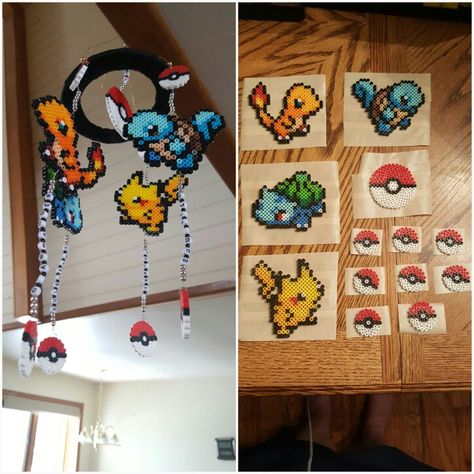 Perler Bead Pokémon wind chime. God bless! Perler Bead Wind Chimes, Bead Wind Chimes, Pokémon Perler, Perler Art, Beads Designs, Perler Beads Designs, Perler Bead, Wind Chime, Bead Designs