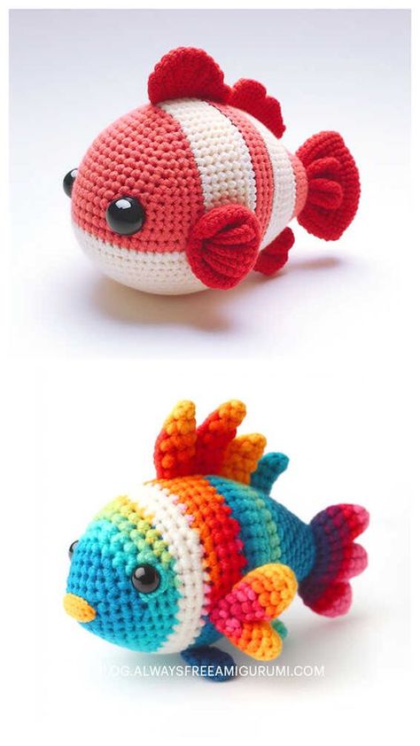 Amigurumi Fish Crochet Free Pattern Crochet Sea Turtles Free Patterns, Crochet Fish Pattern Free Amigurumi, Free Fish Crochet Pattern, Amigurumi Fish Free Pattern, Fish Crochet Pattern Free, Fish Amigurumi Free Pattern, Knitting Fish, Crochet Fish Pattern Free, Crochet Sea Animals