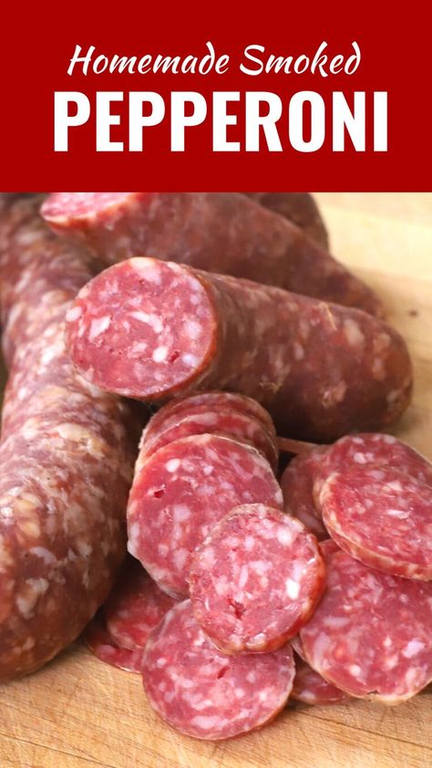 homemade pepperoni stack Ground Pork And Beef, Pepperoni Recipe, Homemade Charcuterie, Deli Meat Recipes, Summer Sausage Recipes, Homemade Pepperoni, Cured Meat Recipes, Sausage Making Recipes, Pepperoni Recipes