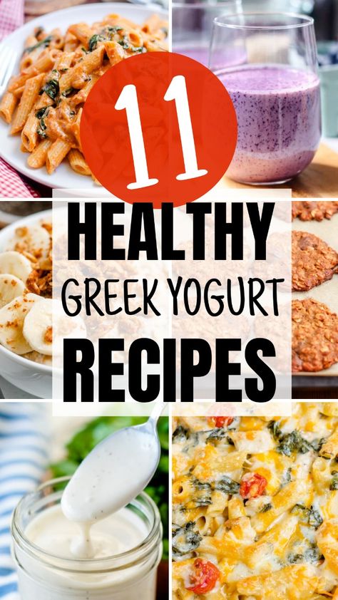 From smoothie recipes, to snacks, to dressing, to dinner these healthy recipes all feature creamy plain Greek yogurt as the inspiration. You will make all of these on repeat! Healthy Green Yogurt Recipes, Dishes With Yogurt, Greek Yogurt Lunch Recipes, Things To Make With Plain Yogurt, Greek Yogurt Recipes For Diabetics, Healthy Meals With Greek Yogurt, Using Yogurt In Recipes, Ways To Eat Plain Greek Yogurt, Using Greek Yogurt In Recipes