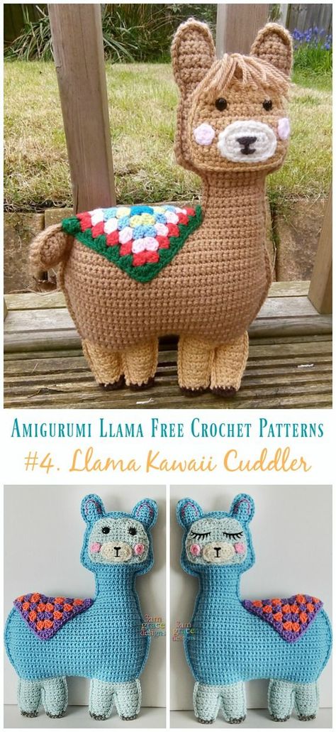 Crochet Llama Kawaii Cuddler Amigurumi Free Pattern - Free #Amigurumi; #Llama Toy Softies Crochet Patterns Free Form Crochet, Crochet Llama, Llama Toy, Granny Square Häkelanleitung, Alpaca Toy, Animal Gifts, Crochet Hack, Crochet Pillow Pattern, Crochet Baby Toys