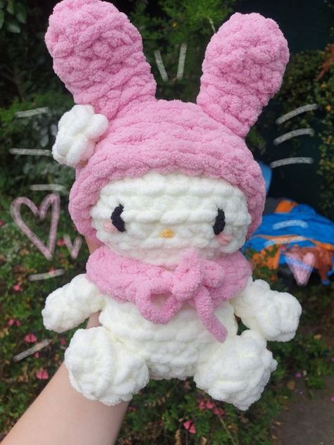 Pattern // Crochet Amigurumi Melody Bunny plush  (NO IMAGES) #easycrochet, #amigurumi, #stuffedanimals, #smallcrochetprojects, #kawaiicrochet Crochet Stuffys, Toys Quotes, Crochet Stuffies, Happy Kitty, Crochet Toys Free Patterns, Crocheted Jellyfish, Crochet Lion, Crochet Toys Free, Crochet Bunny Pattern