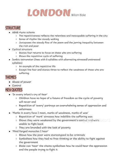 London Poem Analysis Gcse, Gcse English Literature Poetry, London Poem Analysis, Ozymandias Poem Analysis, London Poem, English Language Poem, Power And Conflict Poetry Revision, Gcse Poetry Anthology, Revision English