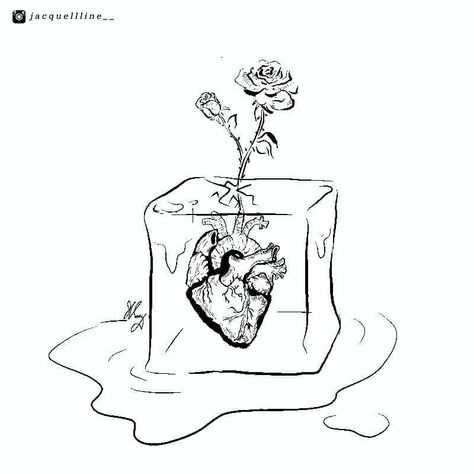 Spring feelings' #digitalart #art #drawings #graphics #sketch #pen #love #broke #ice #hot #onecolor #medibang Sketches Of Love, Sketch Pen, Broken Love, Heart Drawing, Small Drawings, Drawing Ideas, One Color, Drawing Sketches, Art Sketches