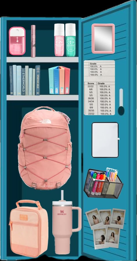 Locker Decorations Ideas, Aesthetic Locker Decor, Cute Locker Decorations, High School Essentials, School Locker Organization, School Locker Decorations, Middle School Lockers, High School Lockers, Middle School Essentials