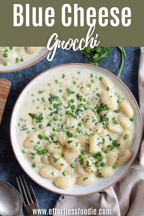 Blue Cheese Pasta Sauce, Sweet Potato Pasta Recipe, Cheese Gnocchi, Blue Cheese Pasta, Easy Gnocchi, Blue Cheese Chicken, Gnocchi Recipes Easy, Gnocchi Dishes, Blue Cheese Recipes