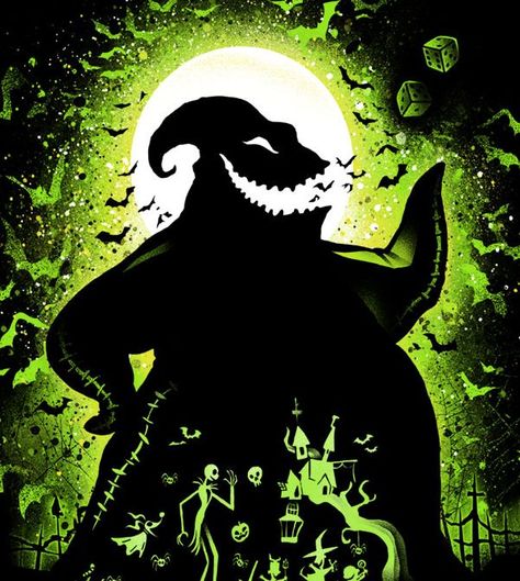 Nightmare Before Christmas Wallpaper, Images Disney, Dark Disney, Pinturas Disney, Oogie Boogie, On The Moon, Halloween Skeletons, Disney Villains, Disney Love