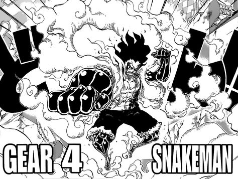 Luffy Gear Fourth Snakeman, One Piece Chapter 895 Luffy Gear 4 Snake Man Manga, Luffy Snakeman Manga, Luffy Gear 4 Snake Man, One Piece Gear 4, Luffy Snakeman, Luffy Gear Fourth, One Piece Tumblr, Snake Man, Luffy Gear 4