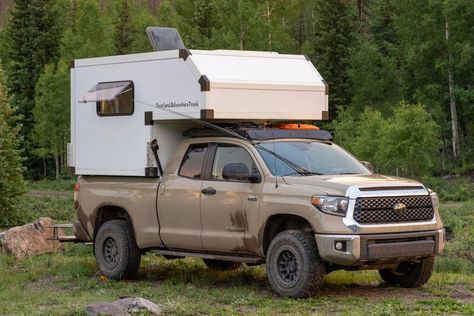 Diy Truck Topper Camper, Homemade Truck Bed Camper, Truck Camper Makeover, Truck Camper Diy, Pickup Bed Camper, Diy Truck Bed Camper, Overland Truck Camper, Truck Camper Remodel, Homemade Truck Camper