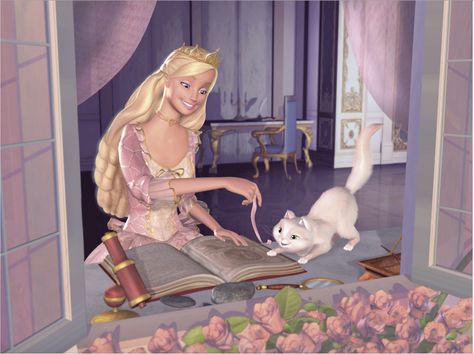 Princess Anneliese and her cat, Serafina from Barbie as the Princess and the Pauper Barbie Cat, The Princess And The Pauper, Barbie Swan Lake, Princess And The Pauper, Princess Movies, Barbie Cartoon, Old Disney, Pinterest Aesthetic, Barbie Princess