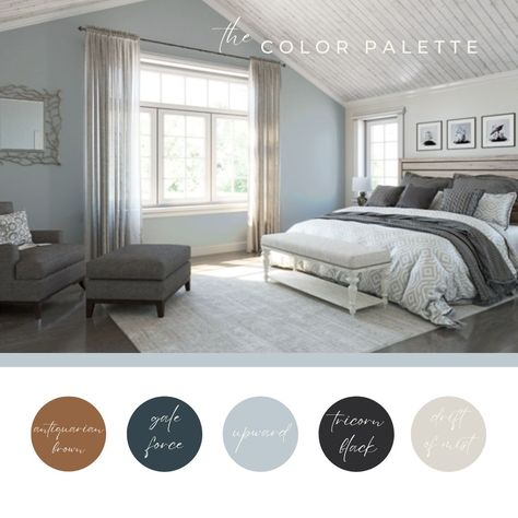 In my most recent newsletter "Pairs with," I shared the 2024 Sherwin Williams Color of the Year and how to use it in your home. Upward is a subtle blue-gray that brings energy to a space without overwhelming it. It pairs well with warm neutrals or striking rich dark tones for a bolder look. Just an overall nice color for bedrooms, living rooms or bathrooms. Would you use this color in your home? If you are interested in Paint color pairings, design ideas and some great food pairings, comme... Upward Sherwin Williams Bedroom, Upward Sherwin Williams, Sherwin Williams Colors, 2024 Color, Food Pairings, Bedroom Paint, Blue Bedroom, Soothing Colors, Paint Palette