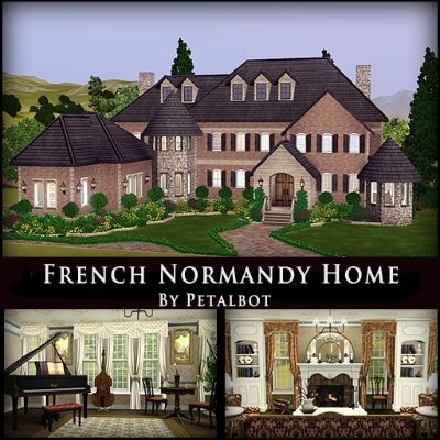 French Normandy Home_Petalbot by petalbot - The Exchange - Community - The Sims 3 Sims 3 House Download, Sims 3 Lots, Sims 3 Mansion, Breakfast Nook Dining Room, Sims 3 Sims Download, Sims 3 Generations, Sims Lots, Casas The Sims Freeplay, Mansion Plans