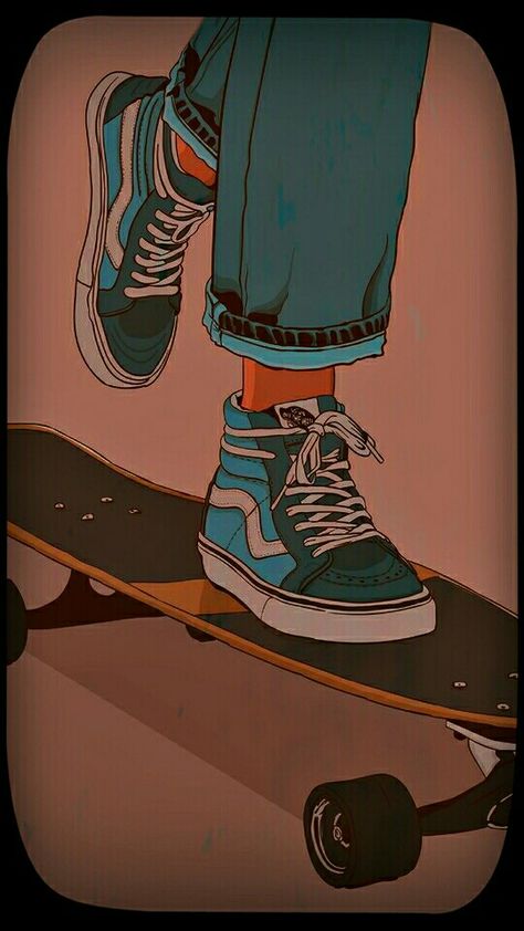 Skate Board Aesthetic Pictures, Skateboard Art Draw, Skate Aesthetic Wallpaper, Skate Wallpaper, Skateboard Wallpaper, Skater Art, Skateboarding Art, Vans Aesthetic, Skateboarding Aesthetic