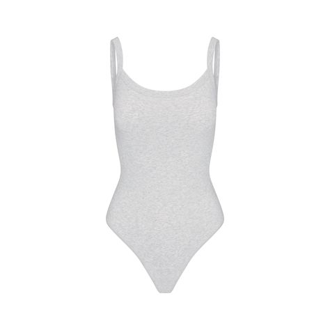 COTTON JERSEY SCOOP NECK BODYSUIT | LIGHT HEATHER GREY