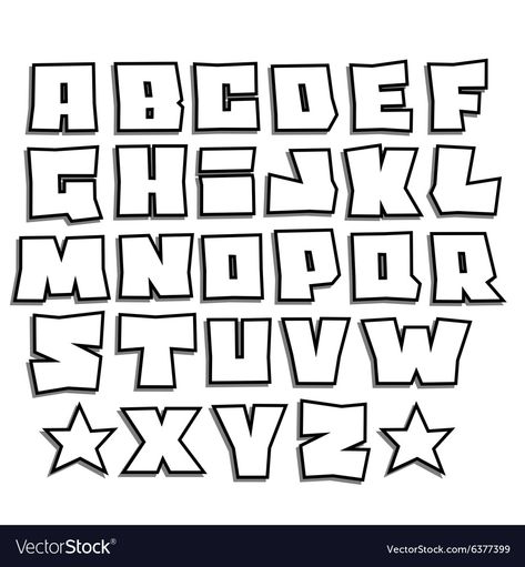 Font Styles Alphabet, Block Letter Alphabet, Block Letter Fonts, Cool Fonts Alphabet, Cute Fonts Alphabet, Alphabet Graffiti, Graffiti Fonts, Font Love, Alfabet Font