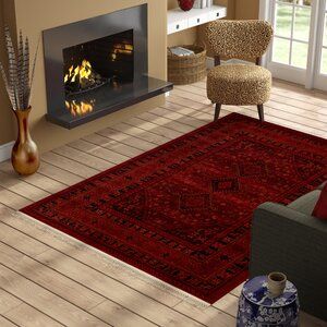 World Menagerie Kowloon Power Loom Deep Red Rug & Reviews | Wayfair Area Rug Sets, Ruby Jewelry, Rug Sets, Red Area Rug, Red Rug, Power Loom, Red Rugs, Deep Red, Colorful Rugs