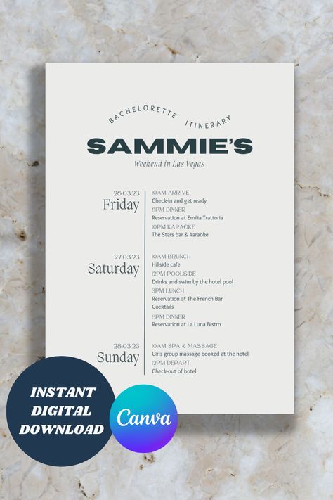 Party Itinerary Template, Party Itinerary, Bachelorette Party Itinerary, Hens Party Invitations, Bachelorette Itinerary, Hens Party, Weekend Itinerary, Itinerary Template, Hotel Pool