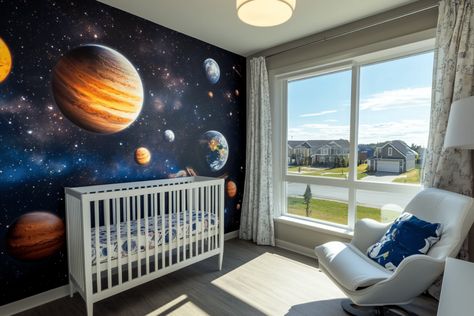 25 Adorable Outer Space Themed Nursery Decor Ideas - Basic Home DIY Themed Nursery Ideas, Space Themed Nursery, Nursery Decor Ideas, Baby Room Ideas, Themed Nursery, Space Theme, Nursery Themes, Nursery Ideas, Outer Space