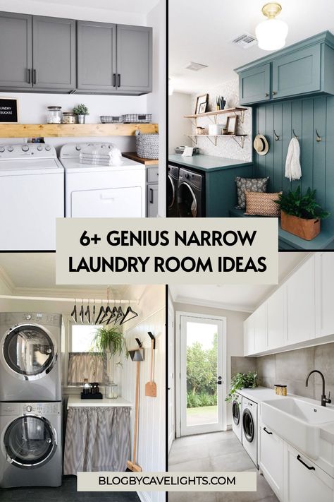 6 narrow laundry room ideas Mud Room To Laundry Room, Budget Utility Room Ideas, Utility Room With Freezer, Laundry Room Mcgee, Sarah Richardson Laundry Room, Luxury Utility Room Ideas, Designing A Laundry Room, Laundry Room With Built Ins, Small Laundry Room In Closet