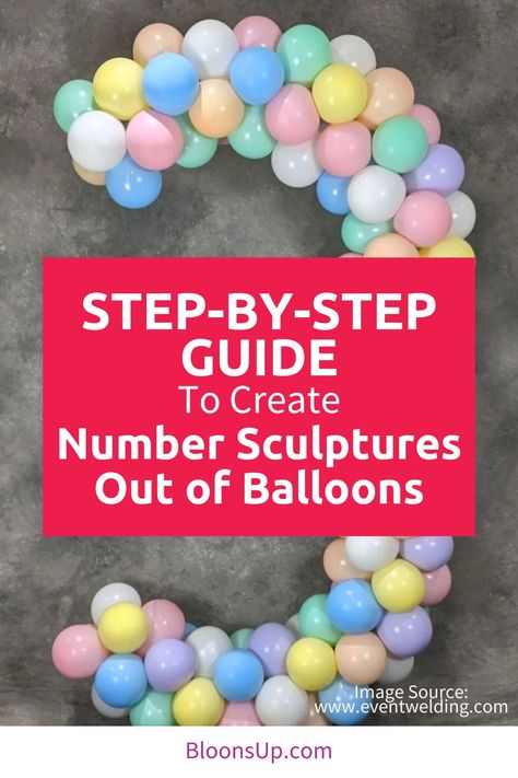 Level up your party decor with this balloon sculpture guide! Get the step-by-step guide to learn how to transform balloons into a festive number 3. No helium required! Diy Number Balloon Sculpture, Balloon Decorations Numbers, Diy Balloon Decorations Birthday, Number 3 Balloon, 3 Balloon, Balloon Numbers, How To Make Letters, Balloon Clusters, Halloween Decorations For Kids