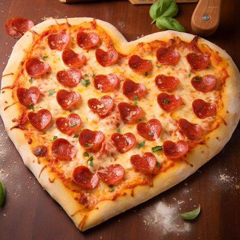 Heart Shaped Homemade Pizza - Start Cooking Today with Coolinarco.com Vegetable Quiche Recipes, Valentines Day Pizza, Homemade Pizza Recipe, Vegetarian Quiche, Shaped Pizza, Lobster Pasta, Valentine's Dinner, Vegetable Quiche, Heart Shaped Pizza