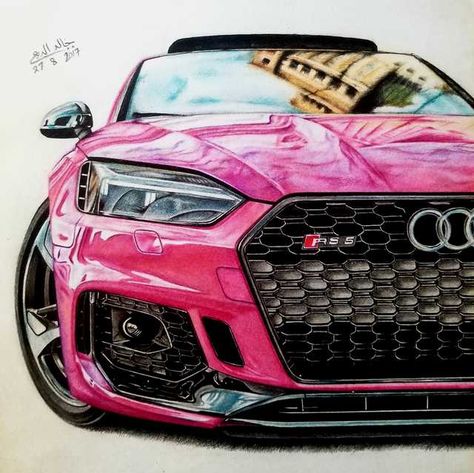 DRAWING AUDI RS5 - By Khalid aldobaie Audi Design, Bike Drawing, Audi Rs5, Cool Car Drawings, Car Artwork, Audi S5, Audi A7, Car Design Sketch, Car Illustration