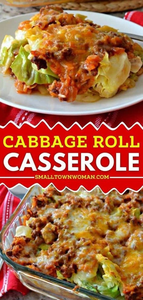 Unstuffed Cabbage Casserole, Deconstructed Cabbage Rolls, Easy Casserole Recipe, Unstuffed Cabbage Rolls, Cabbage Casserole Recipes, Cabbage Roll Casserole, Stuffed Cabbage Rolls, Unstuffed Cabbage, Cabbage Roll