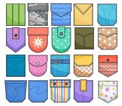 Pocket Illustration Design, Different Types Of Pockets Illustration, Pockets Sketches, Types Of Pockets Sketches, Pockets Illustration, Interesting Pockets, Pocket Illustration, Pocket Drawing, Patch Pocket Design