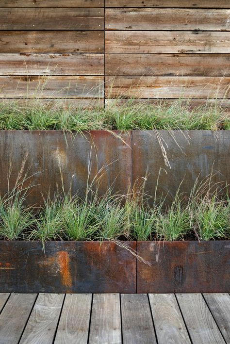 Bates Masi, Cove House, Active Family, Weathering Steel, Steel Planters, Have Inspiration, Steel Wood, Garden Oasis, Corten Steel