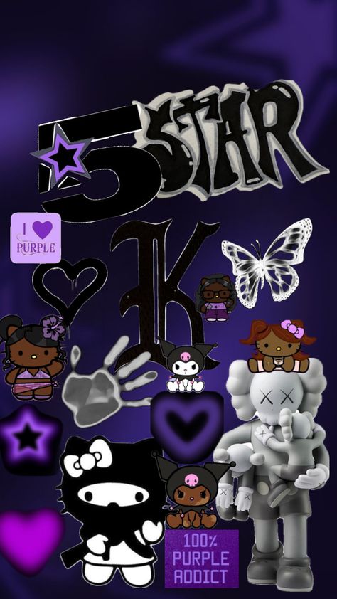 #hellokitty #kuromi #purple #butterfly #heart #kaws #5star Kaws Purple Wallpaper, Cute Purple Wallpapers Ipad, Halloween Kaws, Purple Kaws Wallpaper, Purple Aesthetic Ipad Wallpaper, Trill Wallpapers, Purple Hello Kitty Wallpaper, Kaws Widget, Purple Wallpaper Ipad