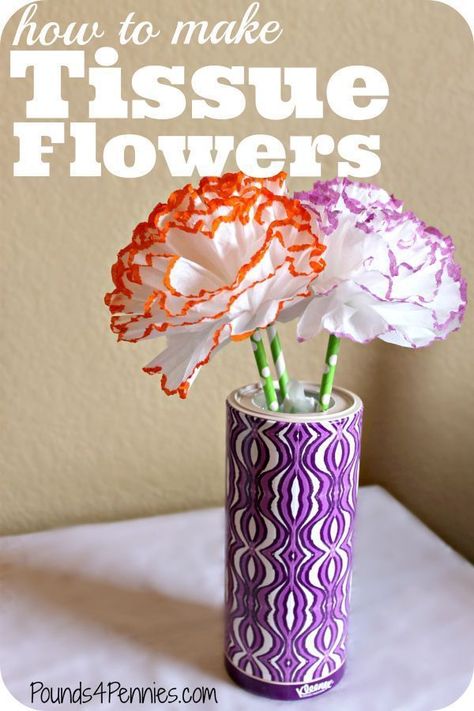 How to make Tissue Flowers with Kleenex. Paper carnation flowers. Easy to make Paper flowers. Have an entire bouquet made in minutes for a great gift idea. Put a few drops of essential oils for fragrant flowers. #Tissue #flowers #homemade Paper Flowers For Kids, Carnation Flowers, Make Paper Flowers, Tissue Flowers, Craft Flowers, Flowers Easy, Easy Paper Flowers, Carnation Flower, Paper Flowers Craft