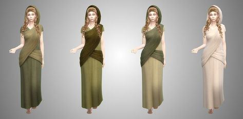 Roman Palla (Zeussim's Desi Gita Redux) | Patreon Sims 4 Saree, Roman Palla, Roman Britain, Roman Era, Los Sims, Just Pretend, Fantasy Clothing, Wool Dress, Pretty Good