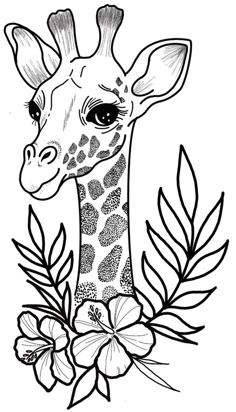 Giraffe Wood Burning, How To Paint A Giraffe Step By Step, Giraffe Art Drawing, Highland Cow Drawing Easy, Giraffe Drawing Easy, Giraffe Drawings, Draw Giraffe, Giraffe Stencil, Tattoo Art Drawings Sketches