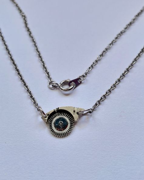 Watch movement necklaces with gears that spin!!! I like to fidget so these necklaces have been fun to wear :) #upcycledjewelry #repurposedjewelry #foundobjectjewelry #phillyjeweler Found Object Jewelry, Repurposed Jewelry, Upcycled Jewelry, Watch Movement, Necklaces, How To Wear