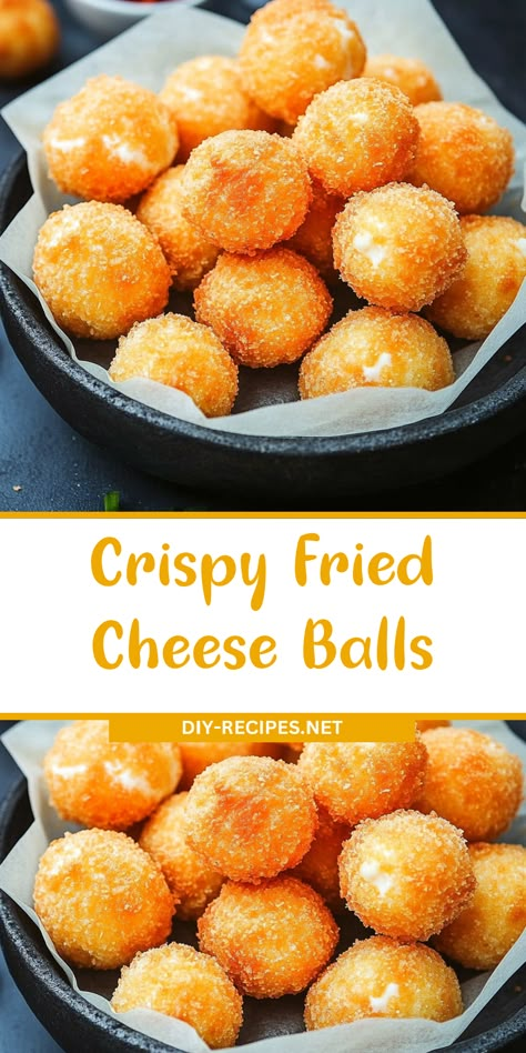 Savor these crispy fried Cheese Balls! Potatoes, herbs, and cheese come together for a delicious, golden-brown snack. Fried Potato Cheese Balls, How To Make Cheese Balls, Ball Shaped Food, Crispy Cheese Balls, Fried Cheese Balls, Doritos Recipes, Fried Mashed Potato Balls, Cheese Balls Recipe, Fried Cheese