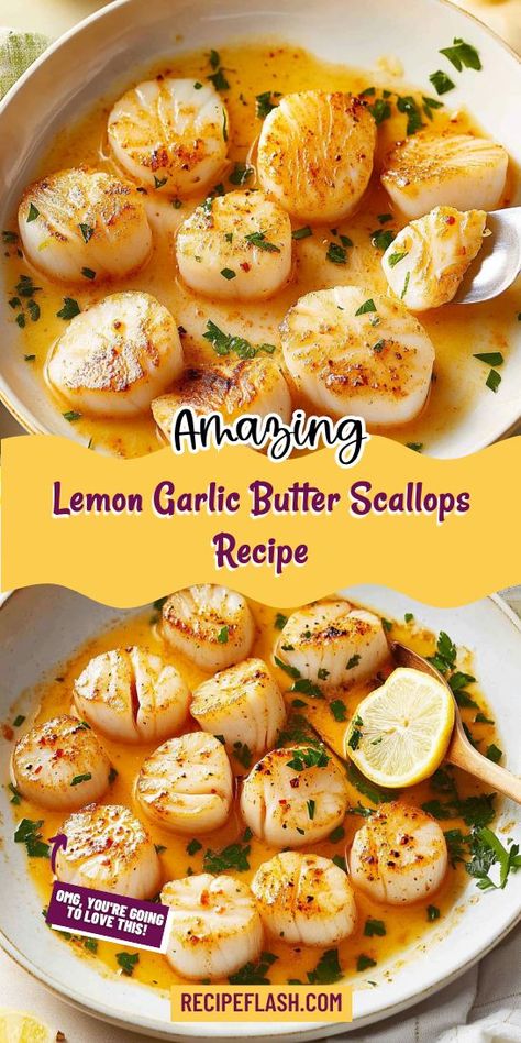 Craving a light and zesty seafood feast? This Lemon Garlic Butter Scallops Recipe is the ideal choice for a delightful scallops dinner idea that’s sure to please. Be sure to save this recipe for future cooking adventures and impress your family and friends! Lemon Garlic Scallops, Butter Scallops Recipe, Garlic Butter Scallops Recipe, Scallops Dinner, Garlic Scallops Recipe, Garlic Butter Scallops, Fried Fish Batter, Butter Scallops, Scallops Recipe