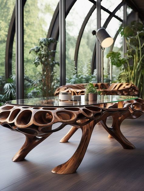 Live Edge Dining Tables, Unique Dining Table, Unique Dining Table Design, Wood Table Decor, Unique Dining Tables, Earthy Home, Unique Furniture Design, Wood Table Design, Industrial Interior Design