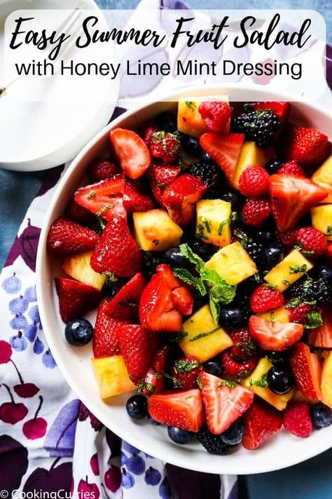 Deli Dressing, Fruit Salad With Honey, Fruit Dressing, Mint Dressing, Summer Fruit Salad, Cooking Curry, Honey Lime Dressing, Dressing For Fruit Salad, Fruit Ideas