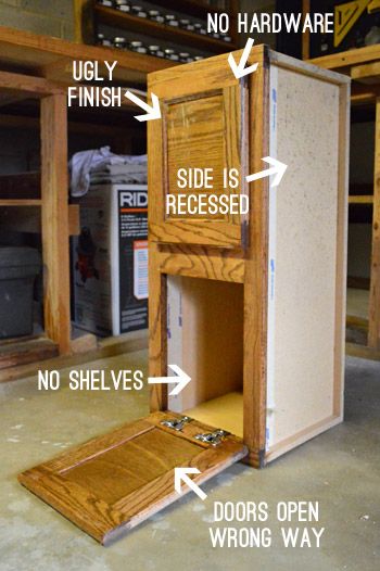 Making A Play Refrigerator From An Old Cabinet | Young House Love Diy Play Kitchen From Nightstand, Play Fridge Diy, Diy Play Kitchen For Older Kids, Diy Play Fridge For Kids, Diy Play Fridge, Diy Kids Kitchen Ideas, Diy Kids Play Kitchen, Daycare Kitchen, Play Refrigerator