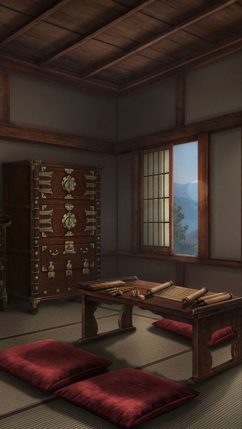 Asian Castle, Fantasy Asian, Ancient Background, Japan Room, Castle Interior, Japanese Blossom, Castle Decor, Traditional Japanese House, Ancient Japan