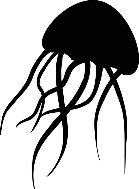 Jellyfish icon on white background. Jellyfish silhouette. flat style. Jellyfish Silhouette, Applique Quilting, Jellyfish, Fashion Flats, White Background, White