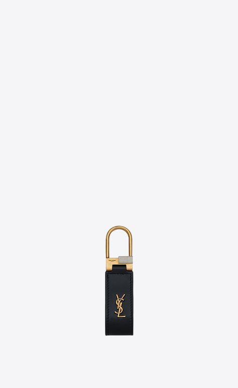 TINY CASSANDRE keyring in smooth leather | Saint Laurent | YSL.com Designer Key Holder, Luxury Corporate Gifts, Chains Aesthetic, Sanrio Bags, Designer Phone Cases, Black Keychain, Girly Car Accessories, Keychains Charms, Dream Items