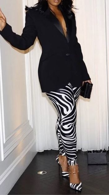 Sheena Nachae''s Amazon Page Zebra Print Outfits Black Women, Zebra Outfit For Women, Animal Print Outfits Black Women, Zebra Print Outfits, Zebra Print Clothes, Weird Outfits, Outfits Black Women, Plus Size Baddie, Casual Blazer Women