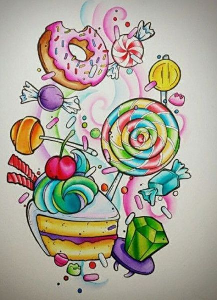 Boss Tattoo, Candy Tattoo, Cupcake Tattoos, Xmas Fireplace, Candy Drawing, Drawing Skull, Quick Pics, Web Tattoo, Wrapped Candy