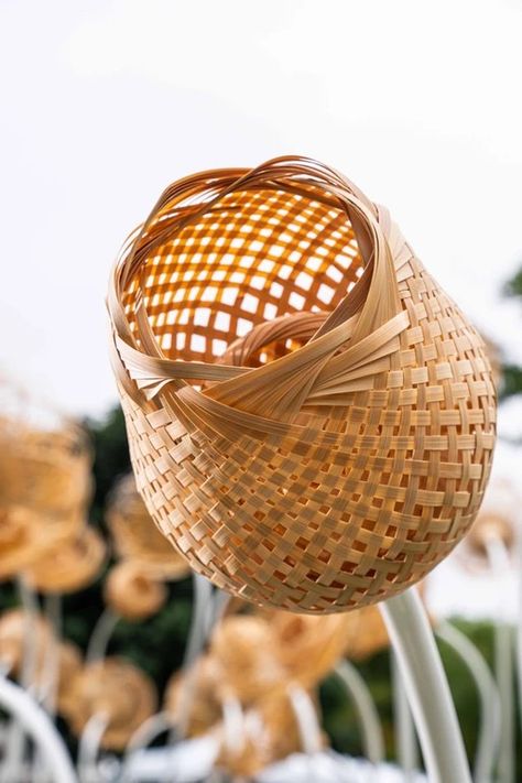 The Thank You Bouquet Bamboo Art Installation, Aakash Kandil, Bamboo Installation, Anyaman Bambu, Japanese Basket, Weave Art, Diwali Lantern, Bamboo Diy, Modern Weaving